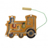Bigjigs Toys Drevený magnetický labyrint Oranžová lokomotíva
