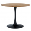Tempo Kondela Jedálenský stôl, okrúhly, dub/čierna, priemer 110 cm, REVENTON NEW