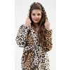 Dámsky dlhý župan s kapucňou Vienetta Secret Leopard