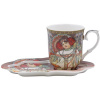 Home Elements porcelánový hrnček 360 ml, s podtáckou, Mucha Jeseň