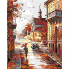 Maľovanie podľa čísel - Jesenná ulica na konci mesta, 40 x 50 cm, napnuté plátno na ráme 8596530035411