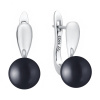 Gaura Pearls Stříbrné náušnice s černou 8.5-9 mm perlou Bianca, stříbro 925/1000 SK22510EL/B Černá