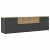 Voleo NÍZKA KOMODA, grafitová, dub artisan, 181/54/41 cm - Obývacie zostavy - 002737009126