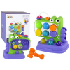 LEAN Toys Vzdelávacia panelová hra Whac-A-Mole Sorter pre deti Dinosaur Purple