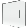 Mexen Rox vaňová zástena 2-krídlová posuvná 150 + 70 x 150 cm, transparentná, gun metal - 8C9-150-070-95-00