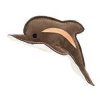 Delfín, 22 cm, kožená robustní hračka, HIPHOP DOG, hnědošedá/bílá