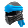 40925pb04 Pearl Dark Gray Ninjago Wrap Type 4 with Molded Dark Azure Headband (Perleťově tmavě šedý Ninjago Wrap Type 4 s tvarovanou tmavě azurovou čelenkou)