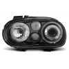 TUNING-TEC Headlights Angel Eyes Black Fits Vw Golf 4 09.97-09.03