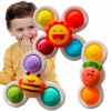 FIDGET SPINNER ROTAČNÝ S SENZORICKOU PRÍSAVKOU KÚPEĽ HRKÁLKA 3 KUSY