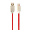 OEM GEMBIRD CABLEXPERT USB 2.0 Kábel AM na typ C (AM/CM), 1 m, pogumovaný, červený, blister, PREMIUM KVALITA CC-USB2R-AMCM-1M-R Gembird