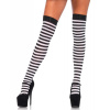 Leg Avenue Striped Stockings - Black/White One Size (S-L 34 - 40) černá
