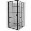 Mexen Mist-B, 1-krídlový výklopný sprchový kút ľavý 80 x 80 cm, čierna mriežka, čierny - 8A2T-080-080-70-77-L