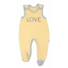 Baby Nellys Dojčenské bavlnené dupačky Love žlté
