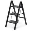 4Home Skladacie oceľové schodíky Steel, 3 stupne, čierna