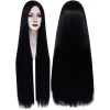 Čierna parochňa MORTICIA ADDAMS Cosplay Halloween Dlhé vlasy, syntetika 100 cm