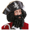 Kostým, maska - Parochňa s krátkymi vlasmi čierna widmann kučeravá (Wiking Pirate Parochňa s čiernou čiernou bradou)