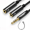 Audio kábel rozdeľovač mini jack 3,5 mm - 2x mini jack 3,5 mm
