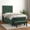 vidaXL Posteľný rám boxsping s matracom tmavozelený 90x190 cm zamat - Zelená - 177304-111464