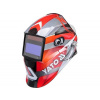 Yato YT-73921 svářečská maska/přilba Welding helmet with auto-darkening filter Černá, Červená, Stříbrná