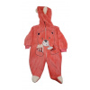 Dojčensky overal - PAJACYK CANINI 68 ECRU, ružová (Super Teddy Bear Pajacesk Baby Pressing 68)