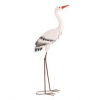 Bocian - 76 cm, kovová záhradná dekorácia, farba biela