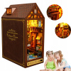 BOOK NOOK DIY MINI DOMČEK S LED SADA PUZZLE 3D KREATÍVNA PRE DETI BROWN