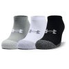 Under Armour Heatgear No Show 3-Pack Socks Gray XL XL