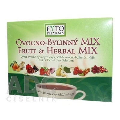 FYTOPHARMA, a.s. FYTO OVOCNO-BYLINNÝ MIX - Darčeková kazeta 6 druhov čajov po 10 vrecúšok, 60x2 g (120 g)