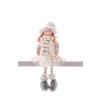 MagicHome Vianoce Dekorácia MagicHome Vianoce, Dievčatko v bodkovanej sukni, sediace, 33 cm