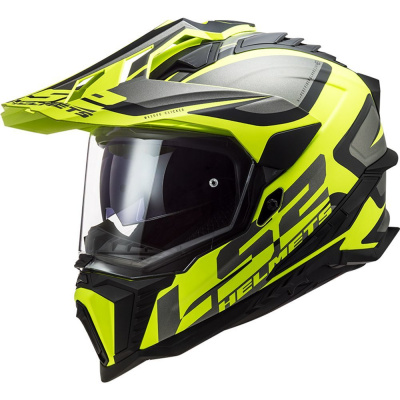 LS2 Helmets LS2 MX701 EXPLORER ALTER MATT BLACK H-V YELLOW - XL