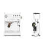 Ascaso Steel UNO PID, White&Wood + Eureka Helios 75, white