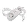 Predlžovací kábel 1,4 m / 2 zásuvky+2×USB-A+1×USB-C / biely / PVC / 1,5 mm2