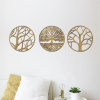 drevo zivota Drevený obraz s motívom 3 stromov Farebný vzor: Dub zlatý, Rozmery (cm): 60x60