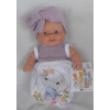 Realistické miminko - holčička - usmívající se Maruška s fialovou mašlí od španělské firmy Marina & Pau (Cookie Nana - 20 cm)
