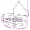 vidaXL Rám detskej postele so zásuvkami biely 70x140 cm mas. borovica - Biela - 124132-70249