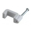 Pawbol Ploché káblové príchytky 3x1 8x4mm s klincom biele 100ks H.7011A