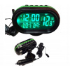 Teplomer do auta - meteorologická stanica - voltmeter - zelený / červený