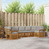 Rohová sofa sada s polštářem 7 pcs Přírodní a světle šedá 3375396