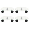 Podstavce pod kvetináč 4 ks 28 cm tvrdené sklo okrúhle-ForU-3144028