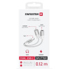 SWISSTEN NABÍJECÍ AUDIO ADAPTÉR TEXTILE USB-C (samec) / 2x USB-C (samice) 0,12 M BÍLÝ 73502305 Swissten