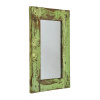 Sanu Babu Zrkadlo v ráme z teakového dreva, zelená patina, 30x3x52cm