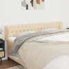 vidaXL Čelo postele so záhybmi krémový 203x23x78/88 cm látka - Krémová - 151398-3974
