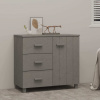zahrada-XL Komoda HAMAR, svetlosivá 90x40x80 cm, borovicový masív 340431