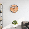 Nástenné hodiny hnedé Ø35 cm železo a kompozitné drevo-ForU-4008396