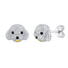 Silvego Strieborné náušnice pes Bady s čírymi Brilliance Zirconia dámske MW14110E