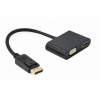 GEMBIRD Adaptérový kábel Gembird A-DPM-HDMIFVGAF-01 DisplayPort samec - HDMI samica + VGA samica, čierny