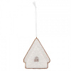 Clayre & Eef Závesná dekorácia zasnežená perníková chalúpka Frosted Ginger - 9*1*10 cm - Clayre & Eef
