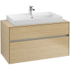 VILLEROY & BOCH Collaro závesná skrinka pod umývadlo na dosku (umývadlo v strede), 2 zásuvky, s LED osvetlením, 1000 x 500 x 548 mm, Nordic Oak, C020B0VJ