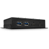 Hub USB 3.1 Gen.2 Typ C, 4 Port, 2x USB C, 2x USB A, kovový, s ext. adaptérom a úchytmi, kábel 0.6m