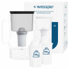 Sklenená filtračná kanvica Wessper D2 BOROSILICATE 3l čierna + 3x filter